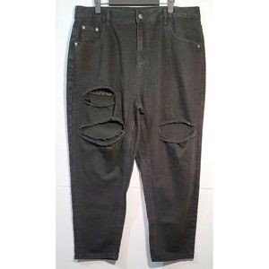 Shein Women's Black Distressed High Rise Skinny Jeans Size 1XL